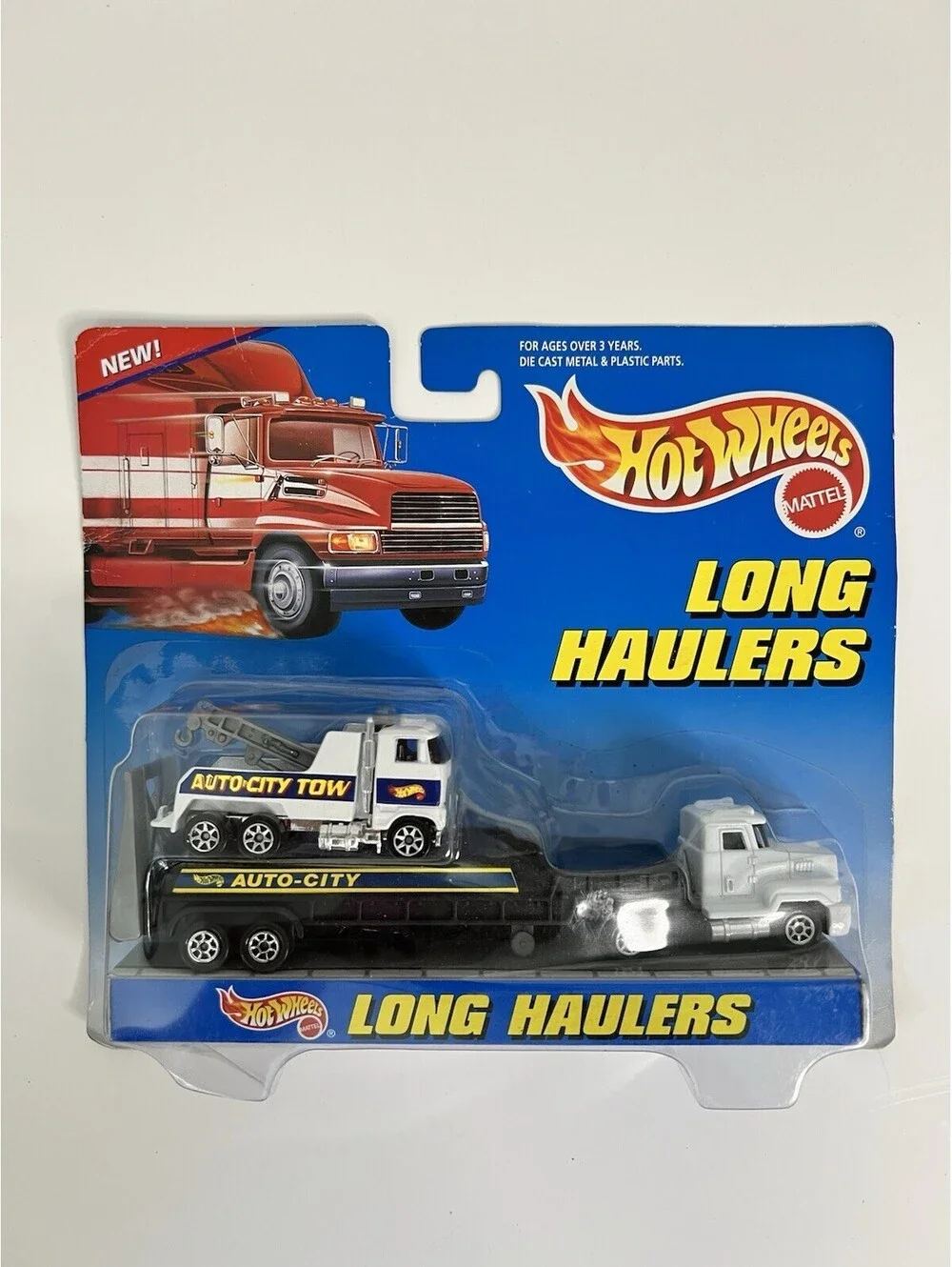 Hot Wheels - Long Haulers - Auto City Tow Truck & Transporter